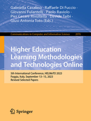 cover image of Higher Education Learning Methodologies and Technologies Online